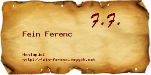 Fein Ferenc névjegykártya
